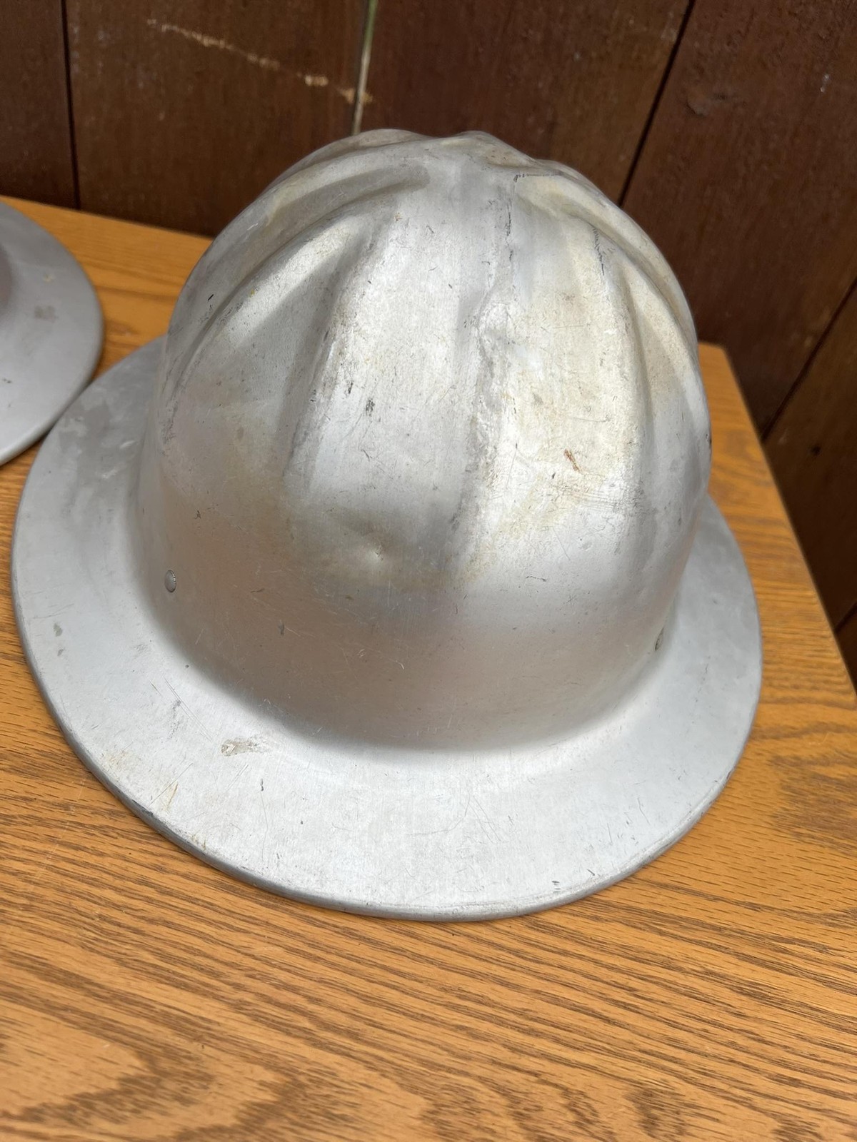 Vintage MSA McDonald T Hat-Standard Aluminum Safety Hard Hat Lot 2 Silver USA