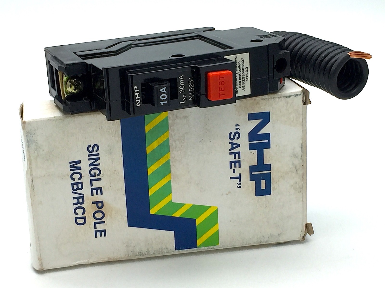 NHP TERASAKI SAFE-T SRCB1030 MCB-RCD Circuit Breaker 1P 10A 6kA 30mA
