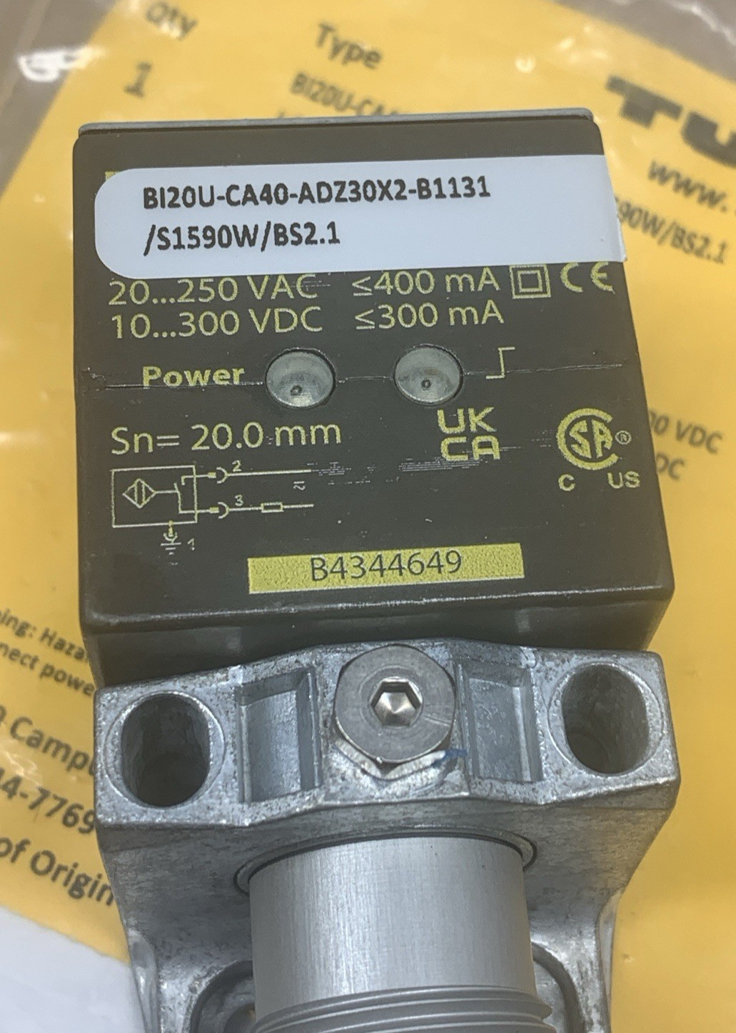 TURCK BI20-CA40-ADZ30X2-B1131/S1590 W/BS2.1 PROXIMITY SENSOR 4283295 * NEW*