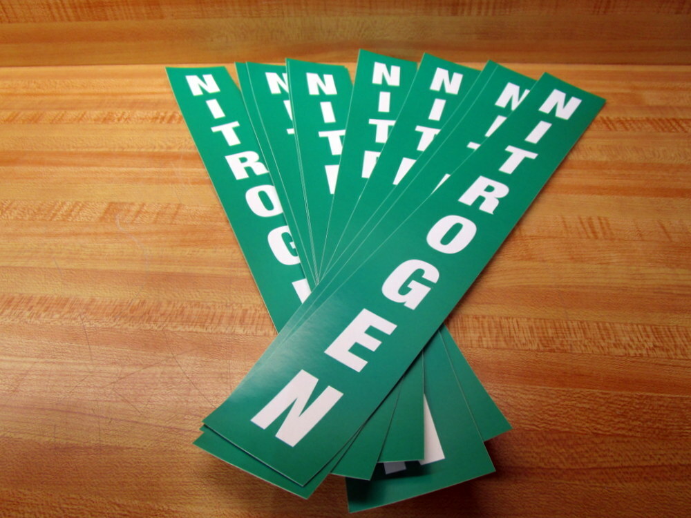 Lab Safety Supply Nitrogen Vinyl Nitrogen Label (Pack of 10)