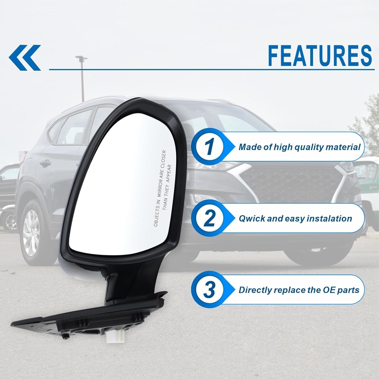 Right Passenger Side Mirror Compatible With 2019 2020 2021 Hyundai Tucson Wit…