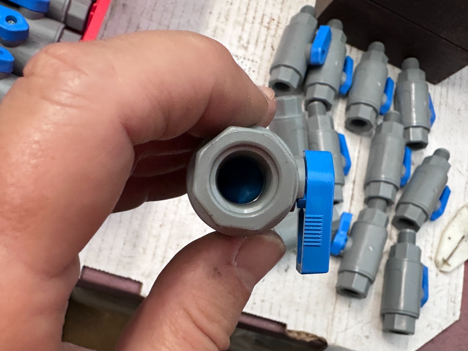 3/8″ MNPT x 3/8″ FNPT Series 638 Straight PVC Ball Valve w/ Buna-N (Lot of 12)