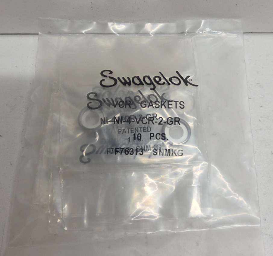 LOT OF 10 NEW IN BAG! SWAGELOK 1/4″ NICKEL VCR FACE SEAL GASKETS NI-4-VCR-2-GR