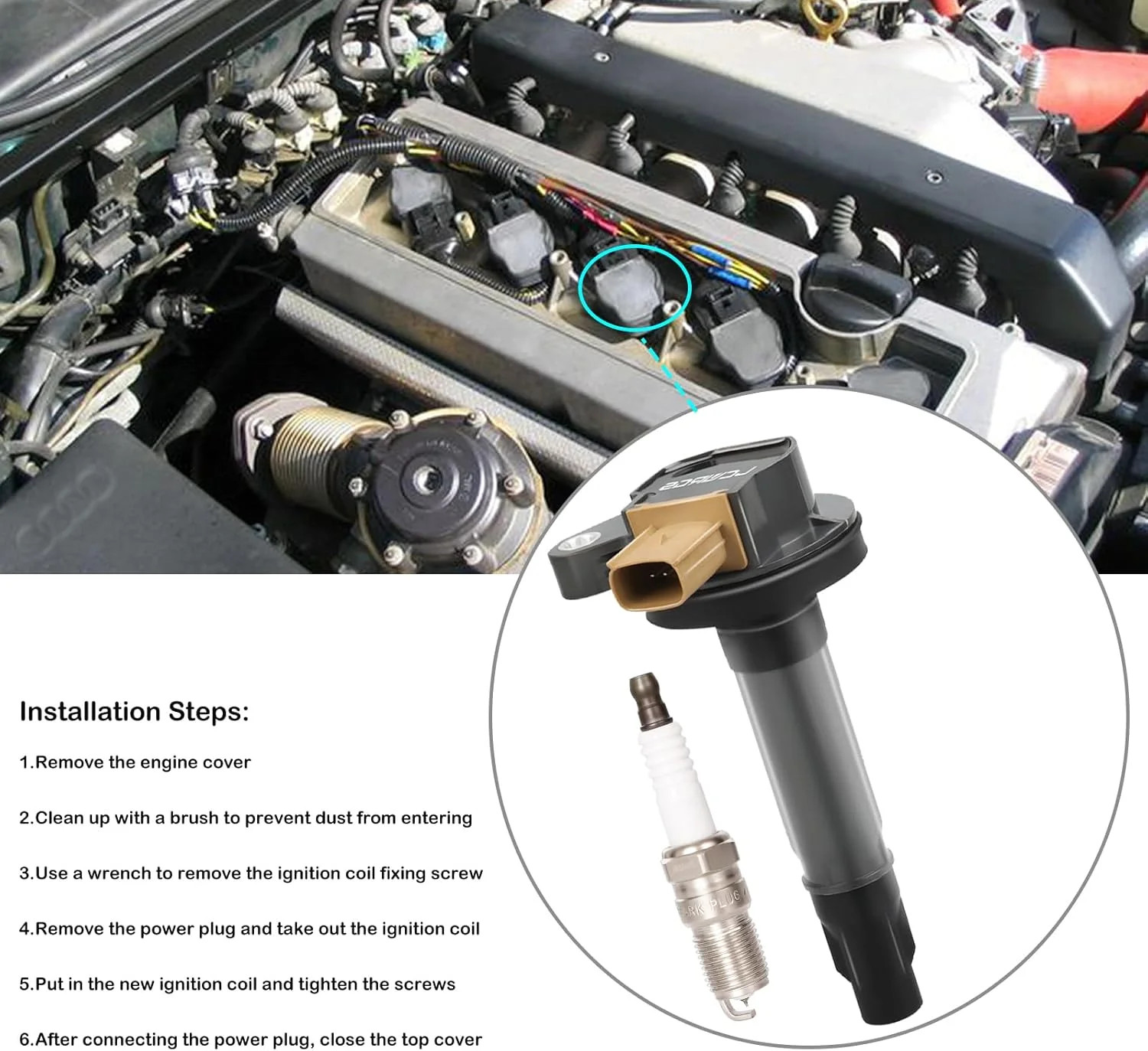 Set of 6 Ignition Coil Pack and Spark Plugs for 3.5L Ford F150 Explorer Expediti