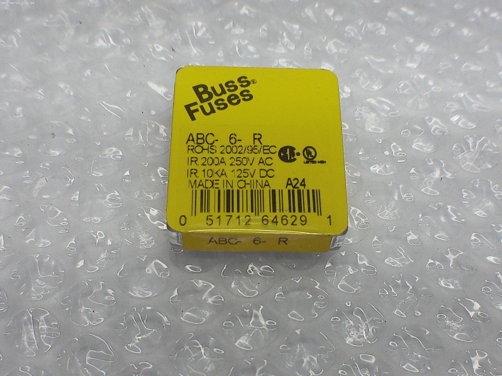 BUSSMANN ABC-6-R FUSE LOT OF 3 PKG OF 5 NSMP