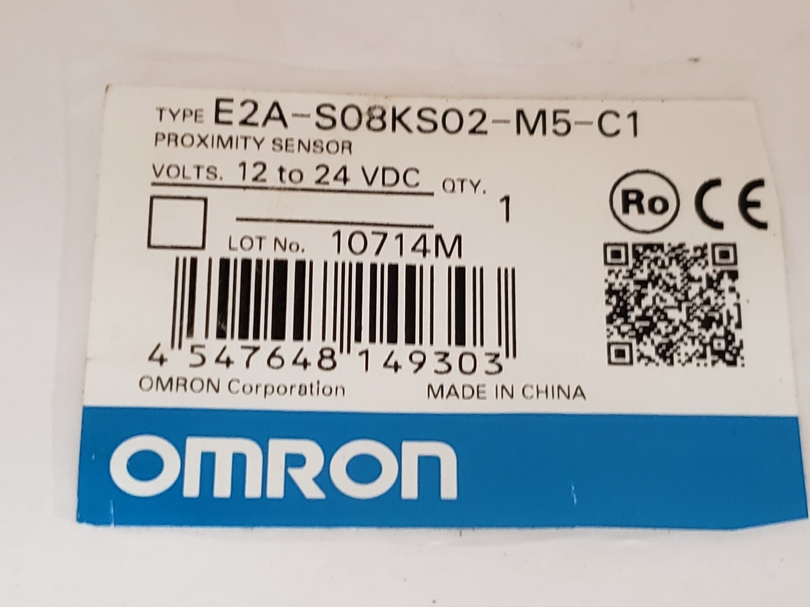 OMRON E2A-S08KS02-M5-C1 INDUCTIVE PROXIMITY SENSOR 12-24VDC NNB