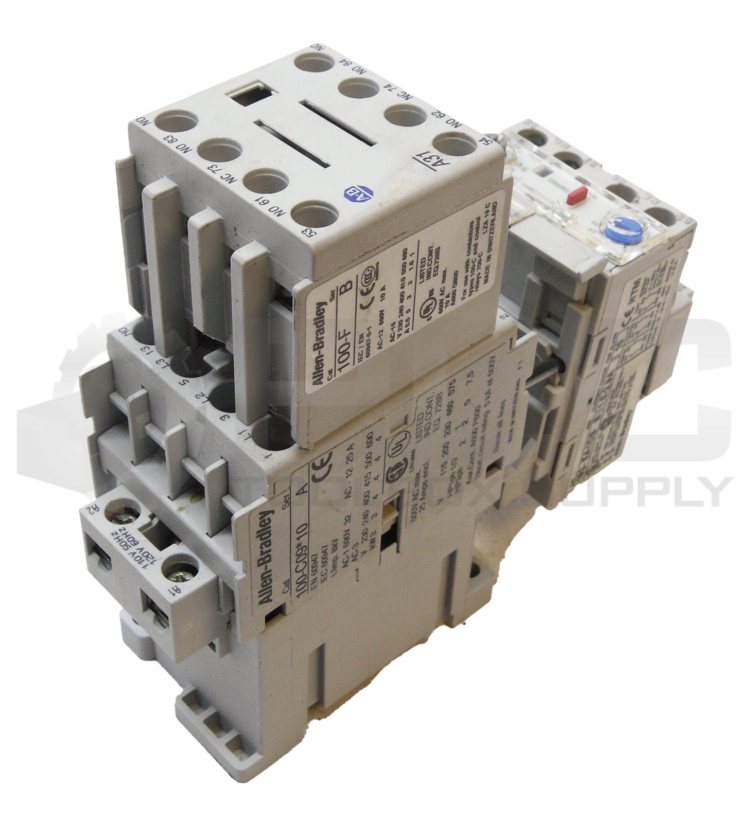 ALLEN BRADLEY 193-EA1DB /B OVERLOAD RELAY W/ 100-C09*10 /A CONTACTOR W/ 100-F /B