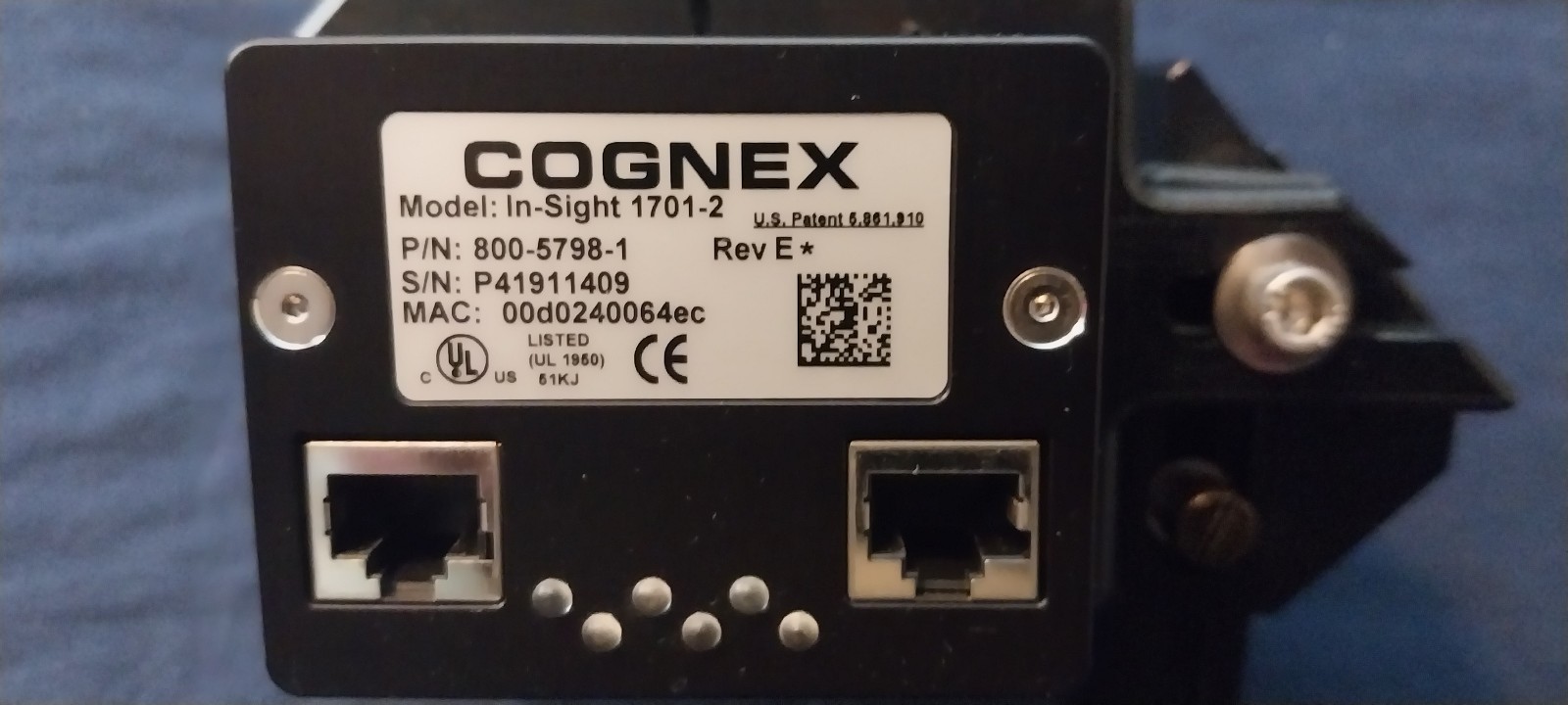 Cognex In-Sight 1701-2 Wafer Inspection Reader 800-5798-1 Rev E