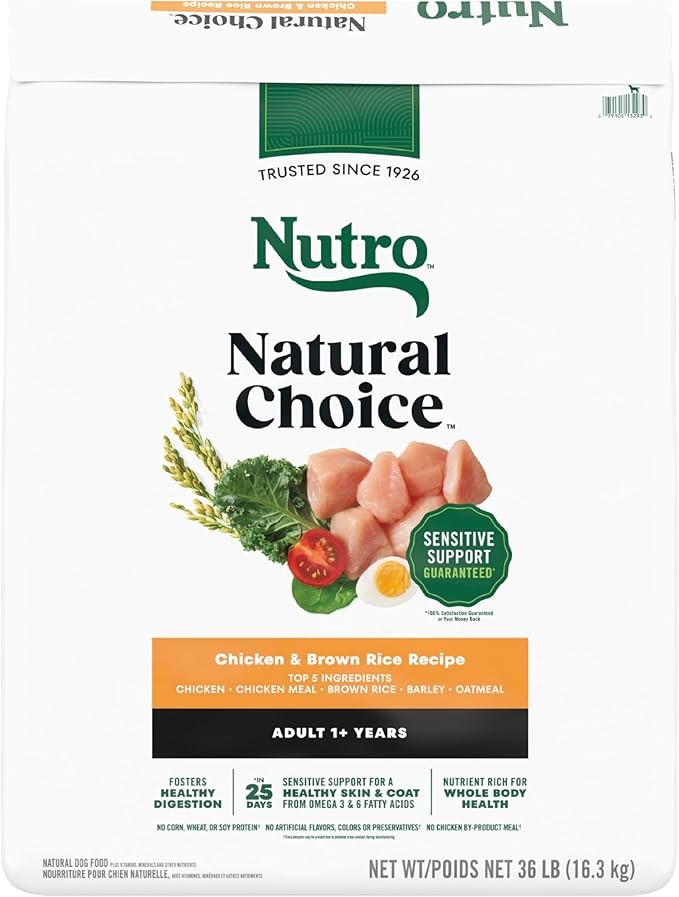 Nutro Natural Choice Adult Dry Dog Food, Chicken and Brown Rice Recipe, 30 lbs.