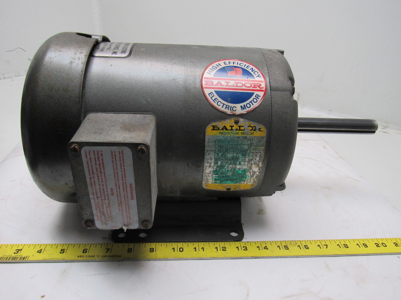 Baldor M3610 3/2 Hp Extended Shaft 7/8″ 5″ Long AC Motor 208-230/460 3450 RPM