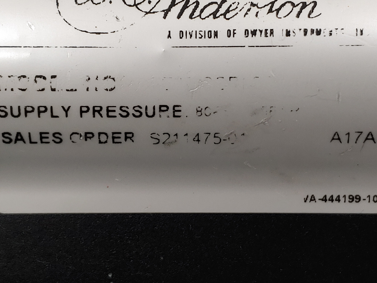 WE ANDERSON DWYER Series Act Pneumatic Actuator