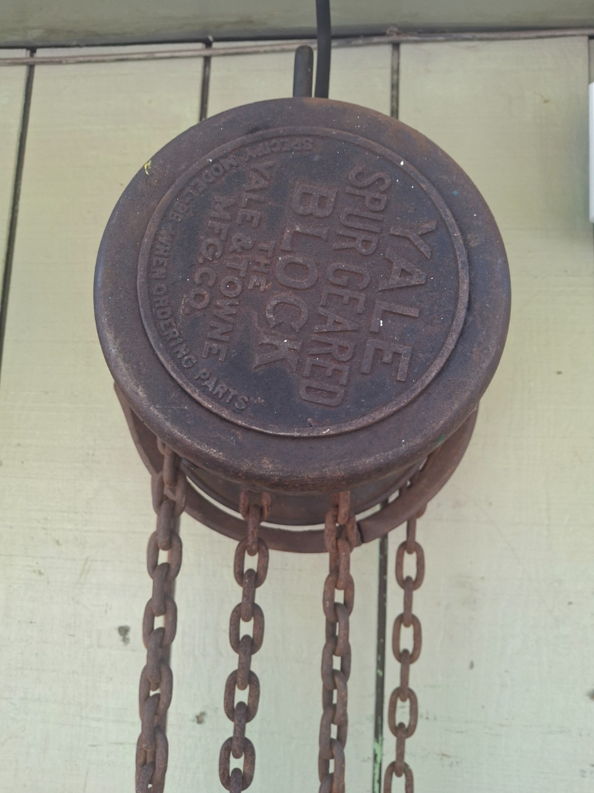 Yale Chain Hoist 1/2 Ton Spur Gear Block #125 8Ft Chain 1/4 Manual Hand Chain