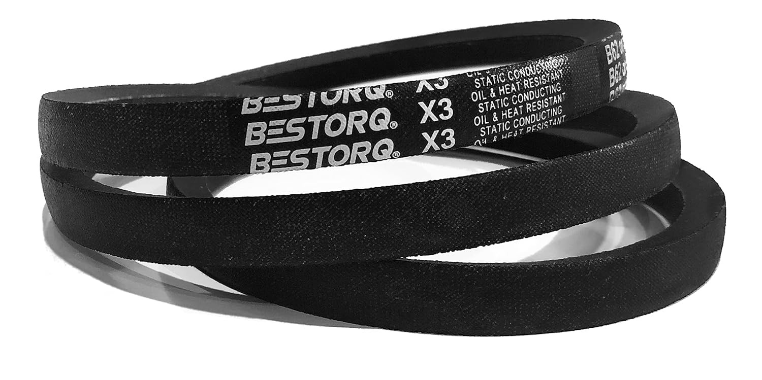 Classic Wrapped Rubber V Belt Set, Black, 4L570 A55 X3 57″ V Belt