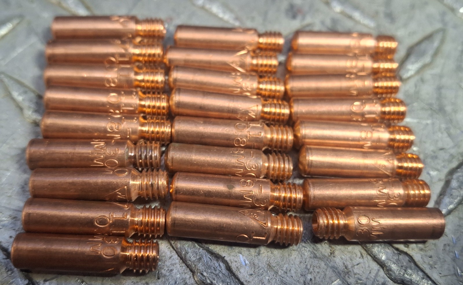 Weldmark by Tweco 11-30 Contact Tips 0.8mm Copper Contact Welding Tips Lot of 25