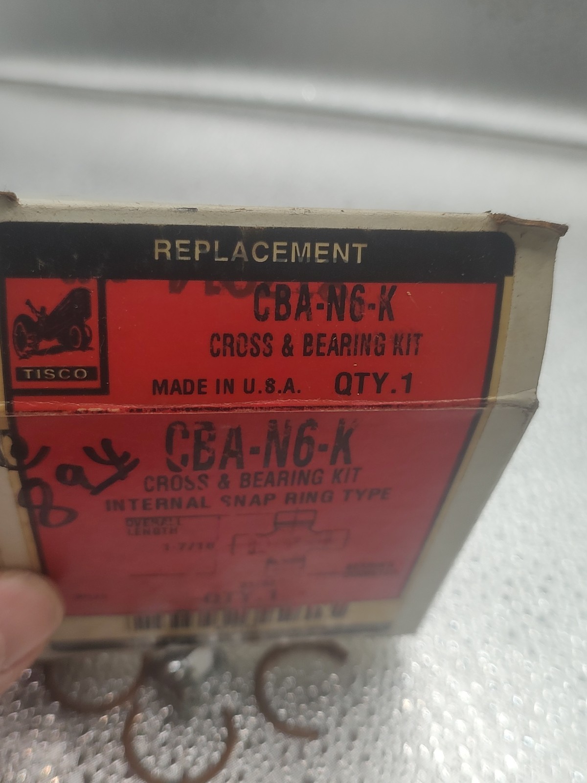 NEW Tisco CBA-N6-K Cross & Bearing Kit External Snap Ring Type