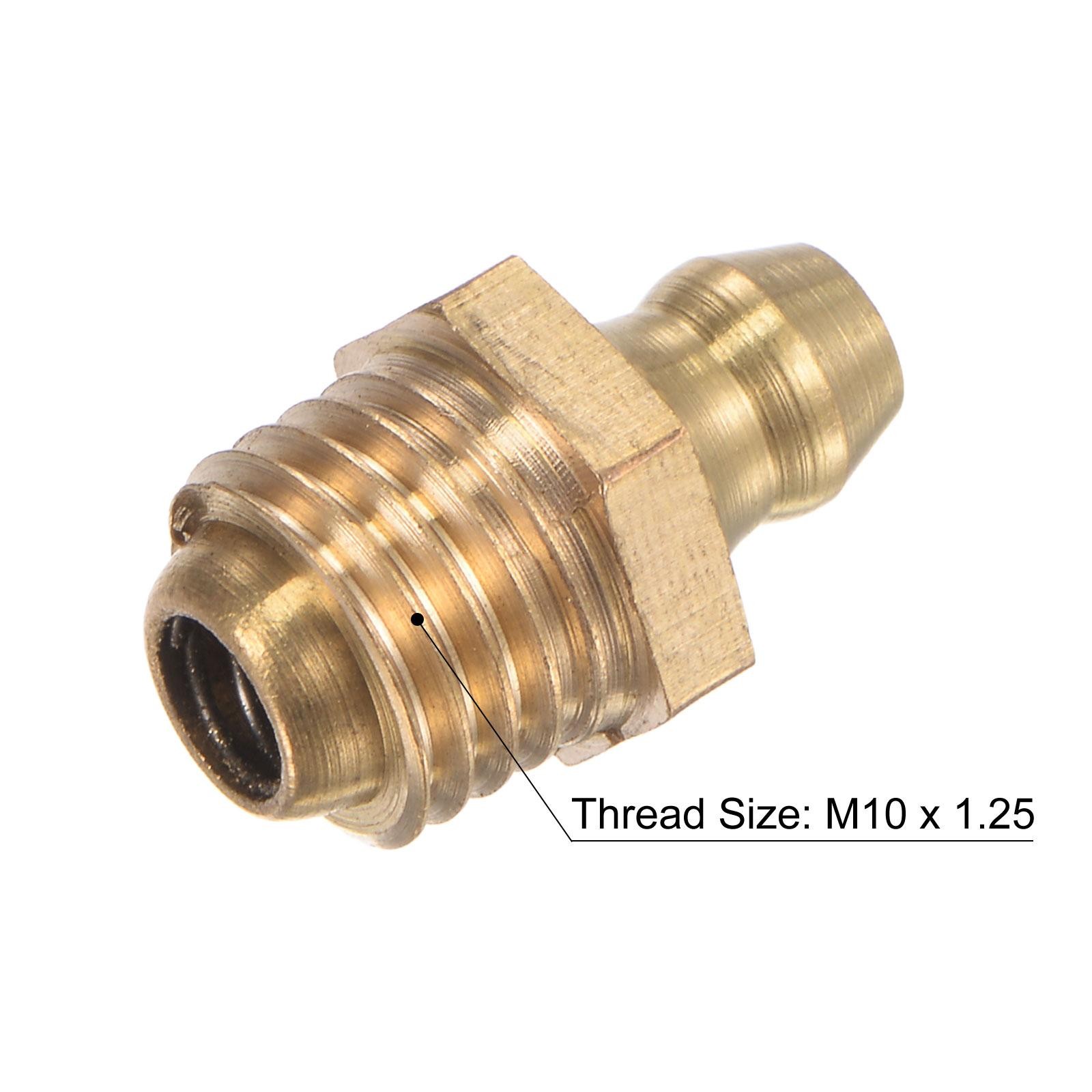 10Pcs Brass Straight Hydraulic Grease Fitting Accessories M10 x 1.25mm Thread