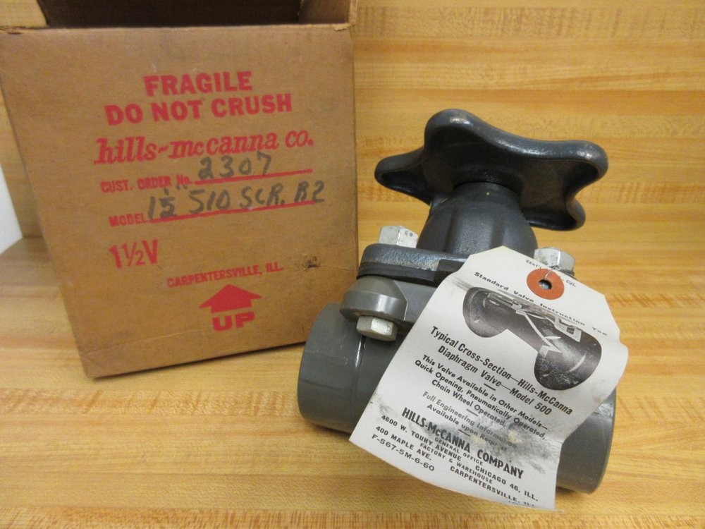 Hills-McCanna 1-1/2″ 510 SCR.R2 Diaphragm Valve F-567-5M-6-60 (Pack of 3)