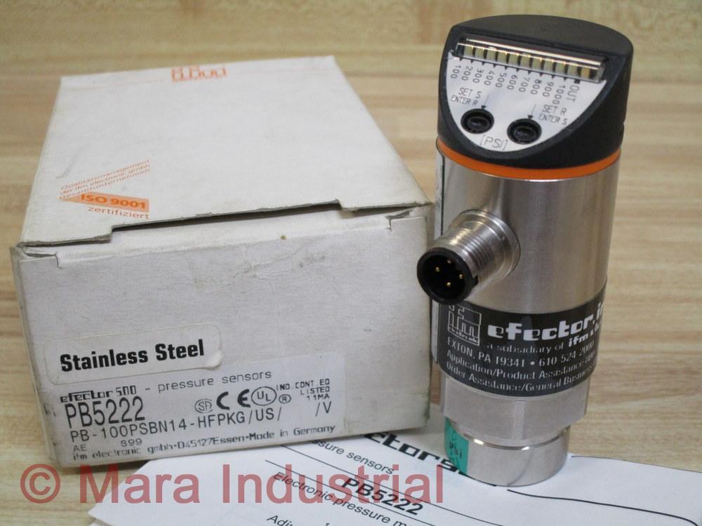 IFM Efector PB5222 Pressure Switch PB-100PSBN14-HFPKG/US/ /V