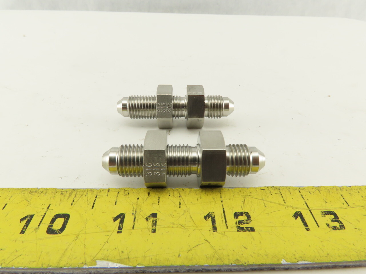 Parker 4 WTX-WLN-SS 316 Stainless Bulkhead Fitting Union 1/4″ 37° Flare Lot/2