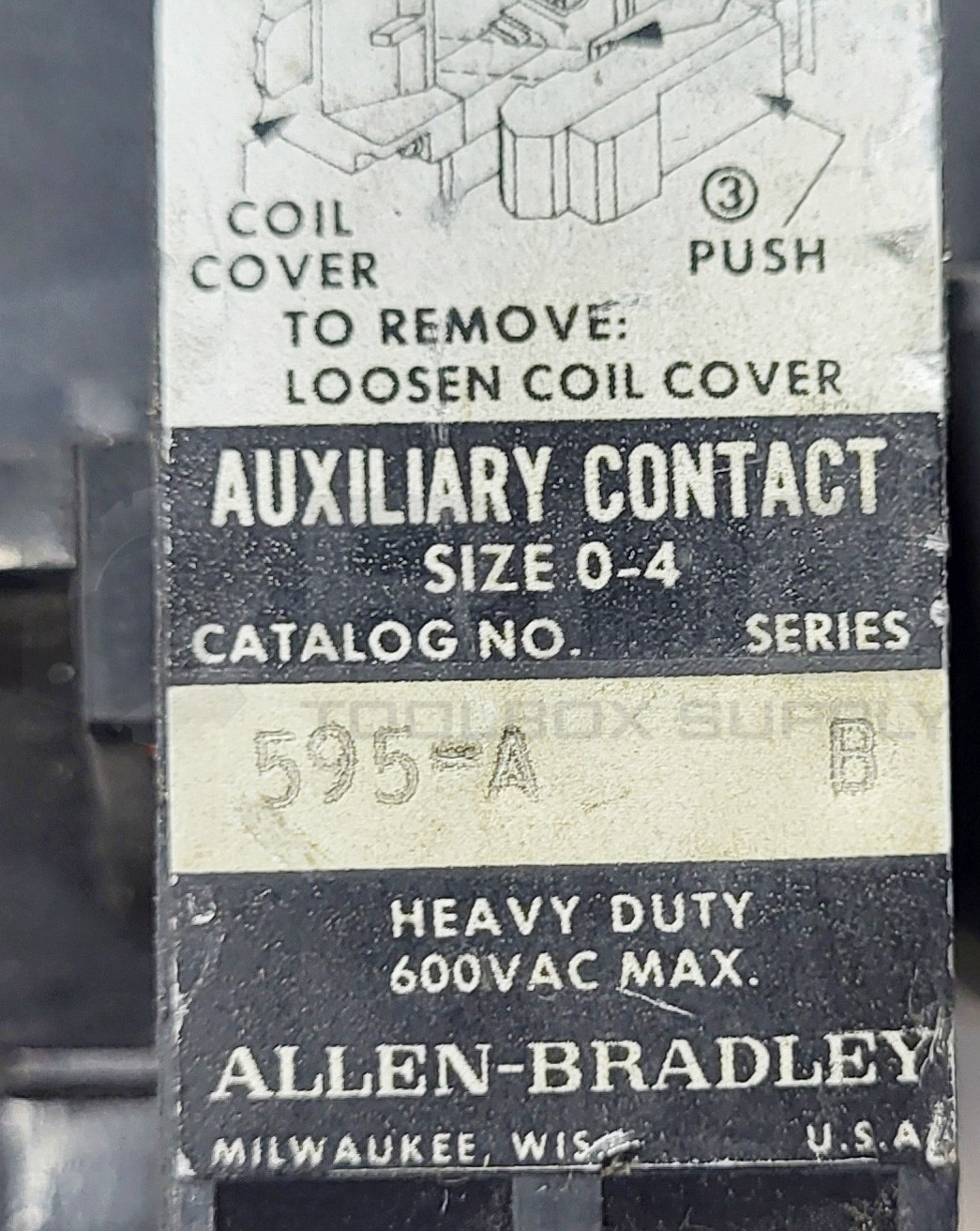 ALLEN BRADLEY 505-BOD /C STARTER W/ CB236 COIL W/ 42185-800-01 W/ 595-A /B