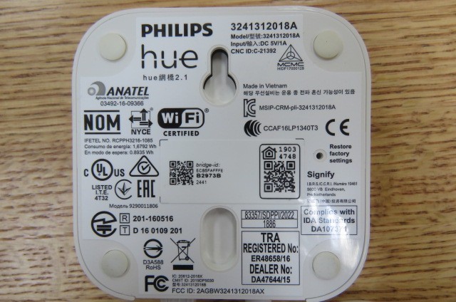 PHILIPS HUE 3241312018A Qty of 1 per Lot PRE-OWNED PHILIPS HUE 2.1 3241312018A