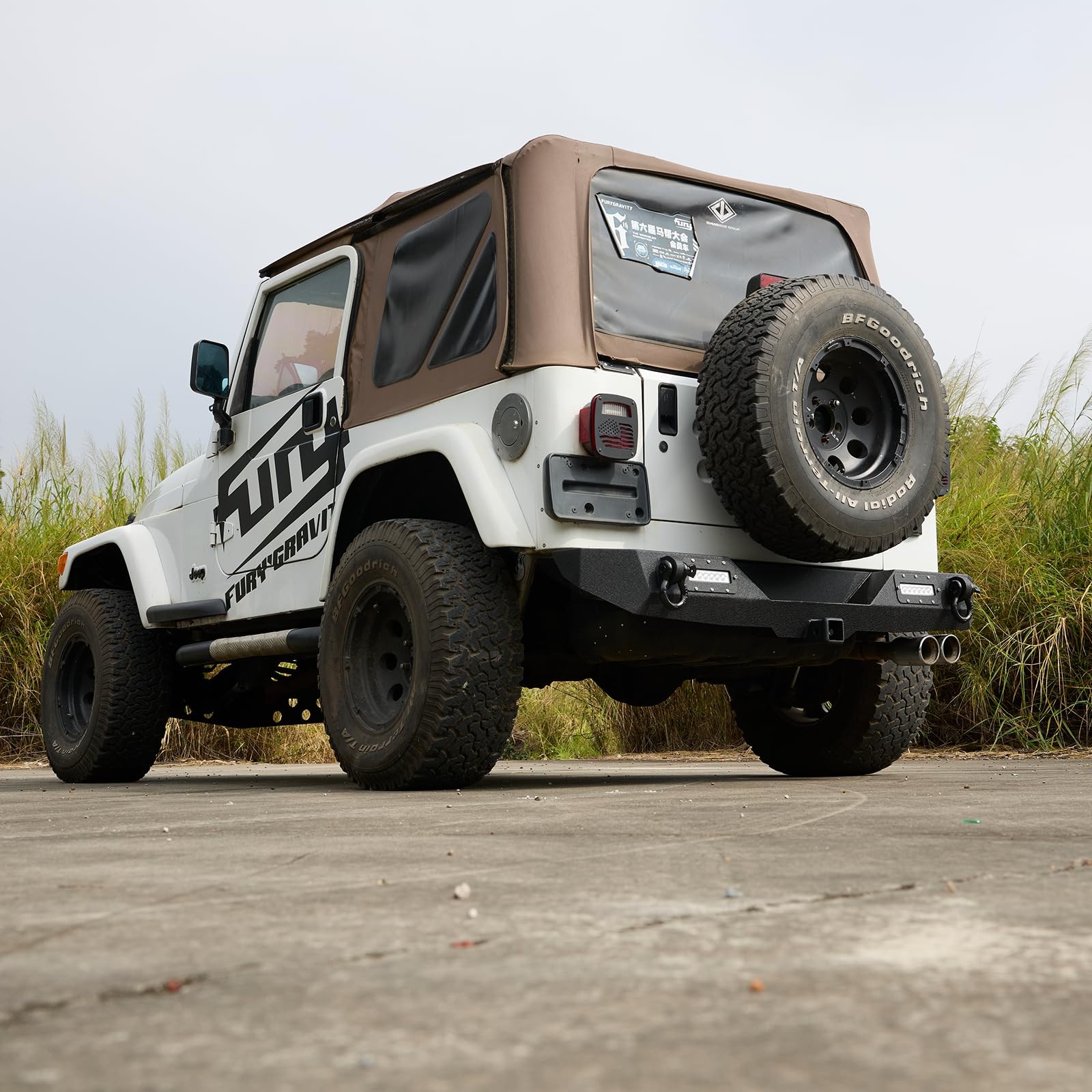 Garvee Rear Bumper Compatible with Wrangler TJ 1997-2006 (2/4 Doors), Full Wi…