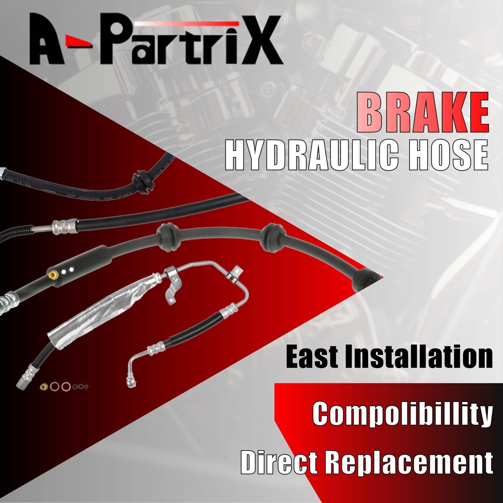 2PCS Front Brake Hose Front Brake Line Brake Hydraulic Hose Fits Ford F-100 1…