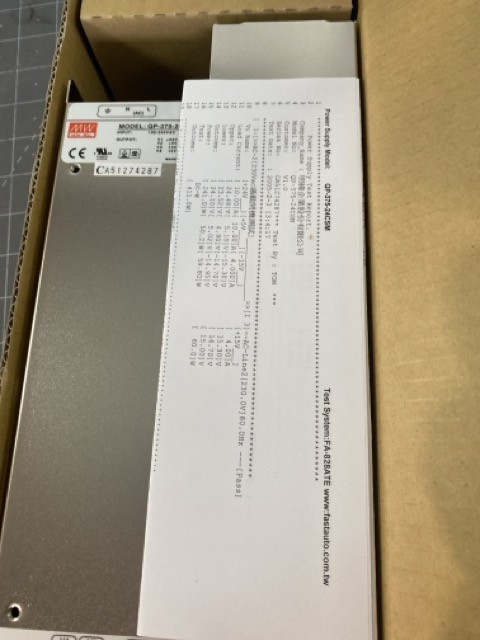 Mean Well QP-375-24CSM Input: 100-240VAC 6.0A