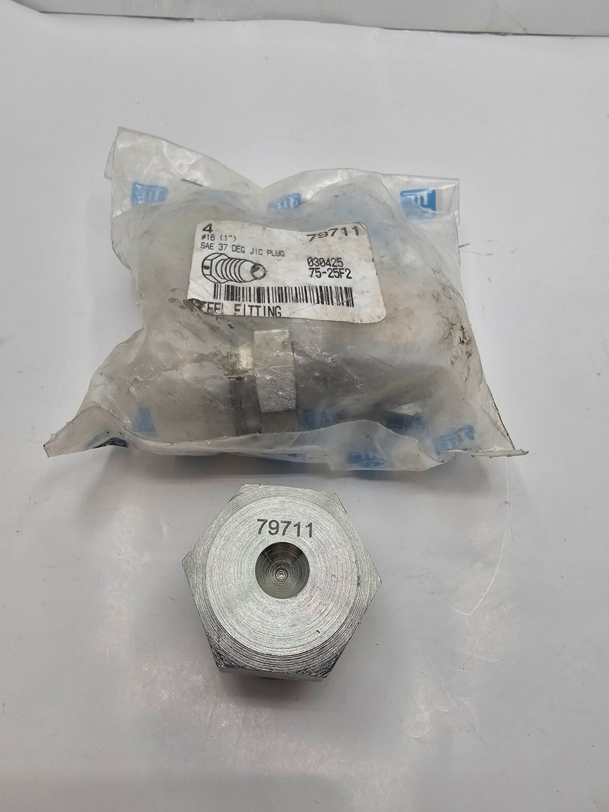 ( QTY 4 ) 1” JIC 37 Degree Flare Male Plug Jic Plug Steel Fitting 79711