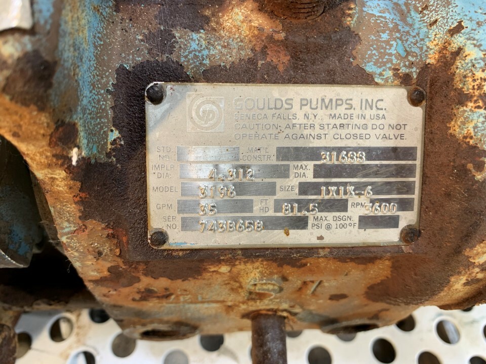 Goulds 3196ST 1.5×1.0-6/4.3 316SS Centrifugal Pump