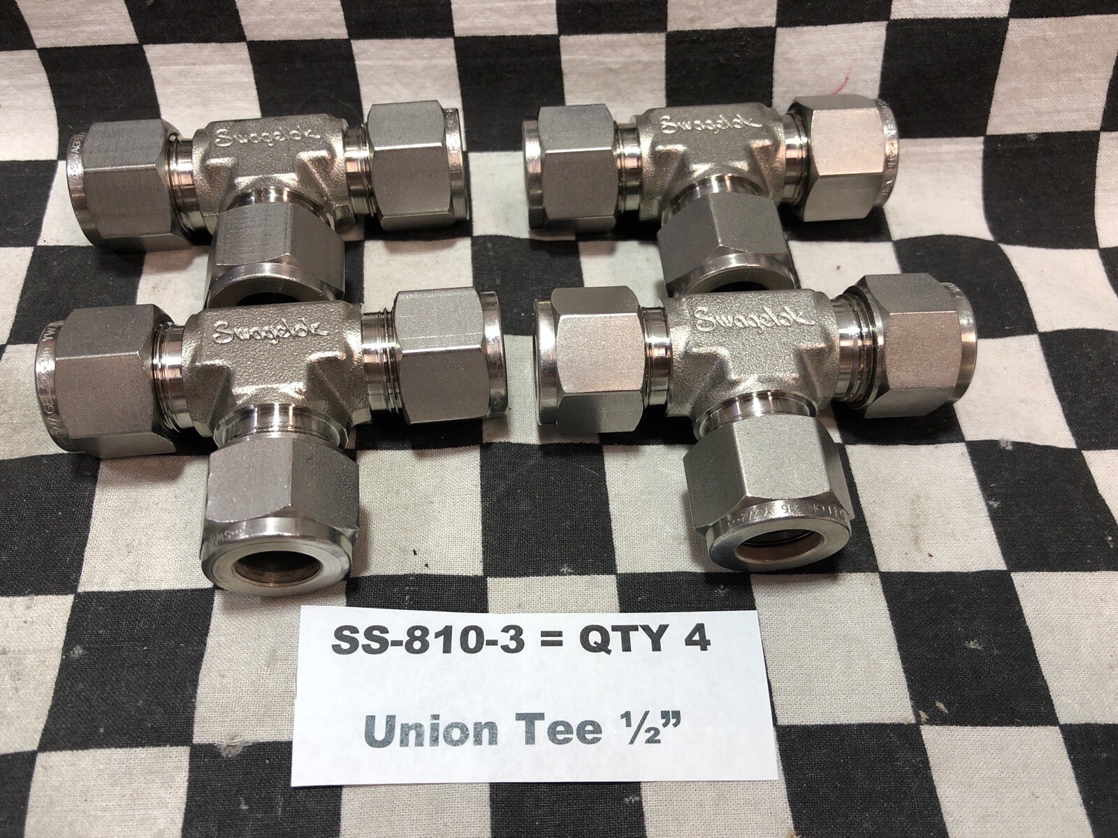 SWAGELOK TEE BULKHEAD ELBOW 1/2″, SS-810-61 & SS-810-9 & SS-810-3, LOT OF 8