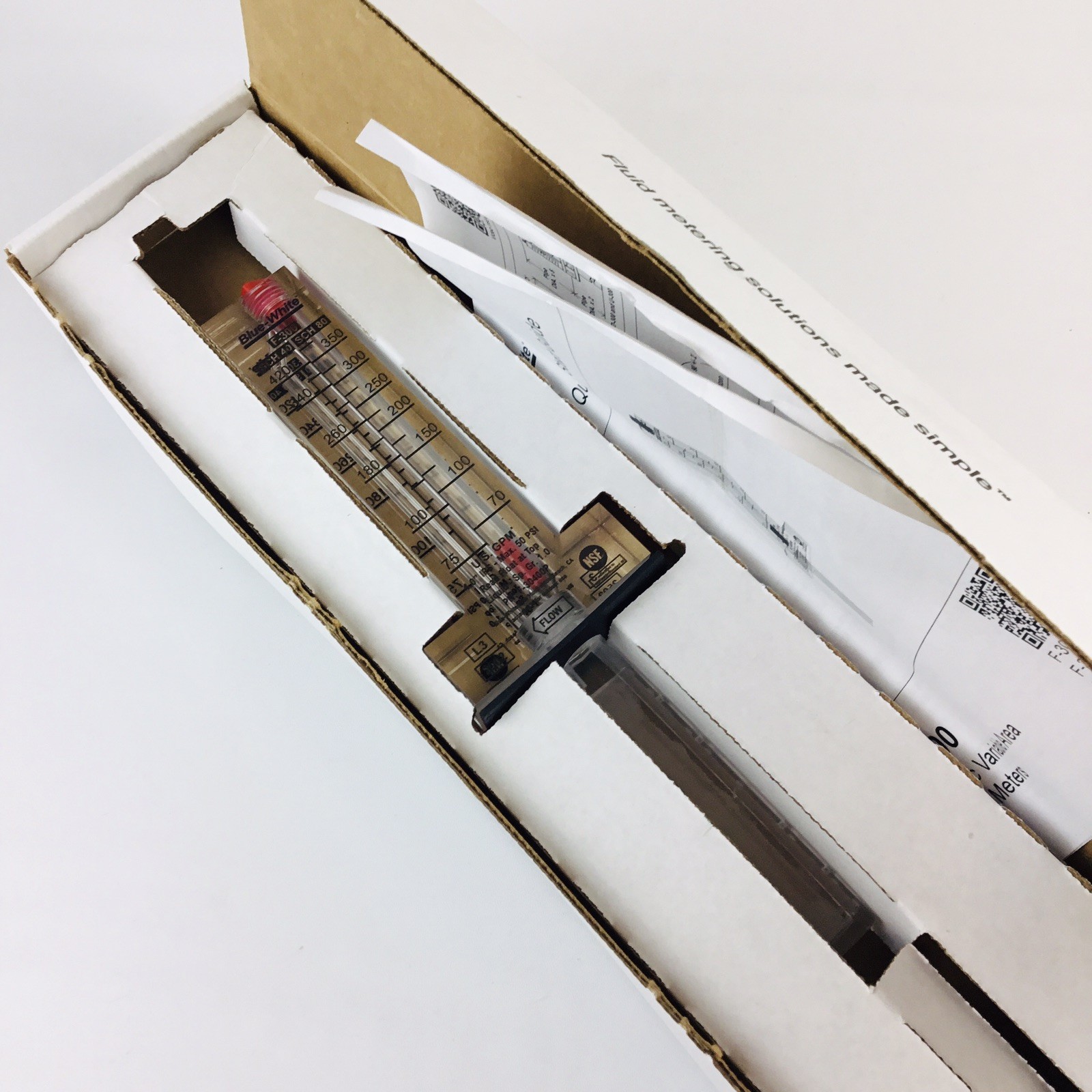 Blue-White F-300 Flowmeter F-30300P 45-240 GPM 4″ Pipe