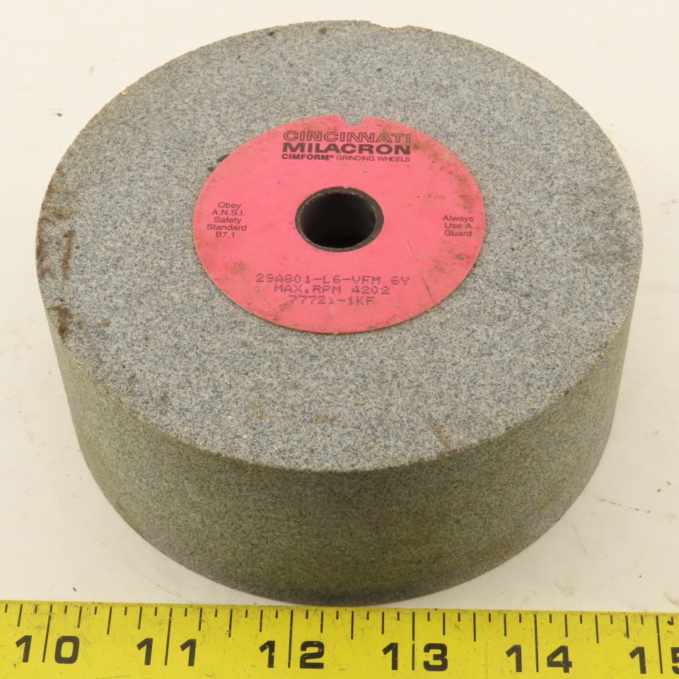 Cincinnati Milacron 29A80-L6-VFM 6Y 5″ Dia. x 2″ Wide Grinding Wheel 4202 Rpm