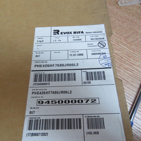 EVOX PHE426HF7680JR06L2 Qty of 12 per Lot Film Capacitors 250V 6.8uF 5% LS 27.5