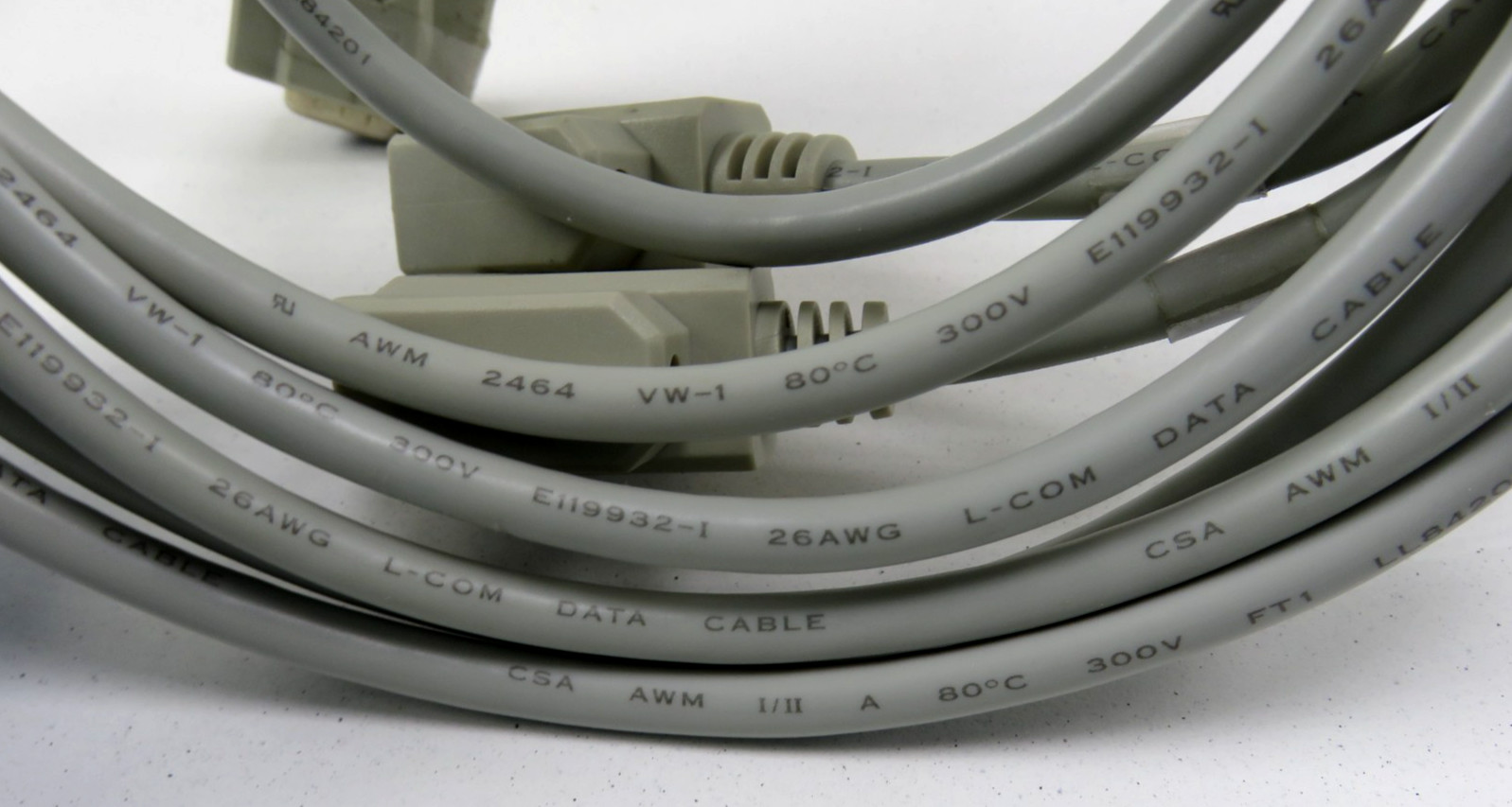 Lot of 2 L-com E119932-1 26AWG AWM 2464 VW-1 80C 300V Data Cable