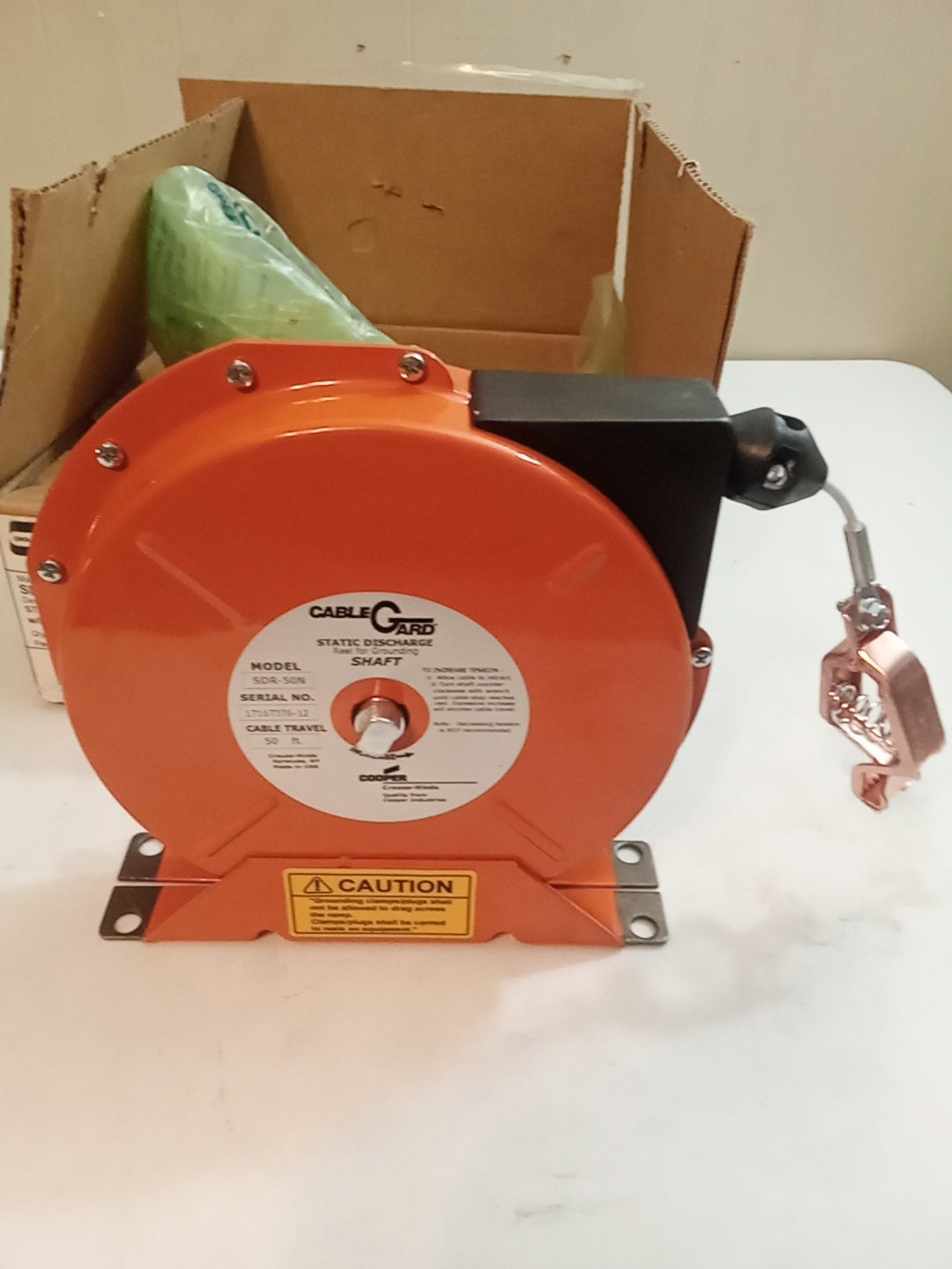 Crouse-Hinds Cable Gard SDR 50N Static Discharge Reel With Nylon Covered Cable