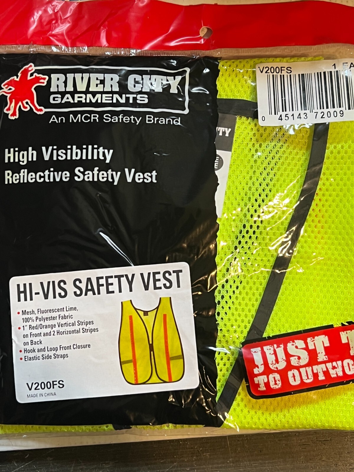 river city hi-vis safety vest v200fs surplus one size