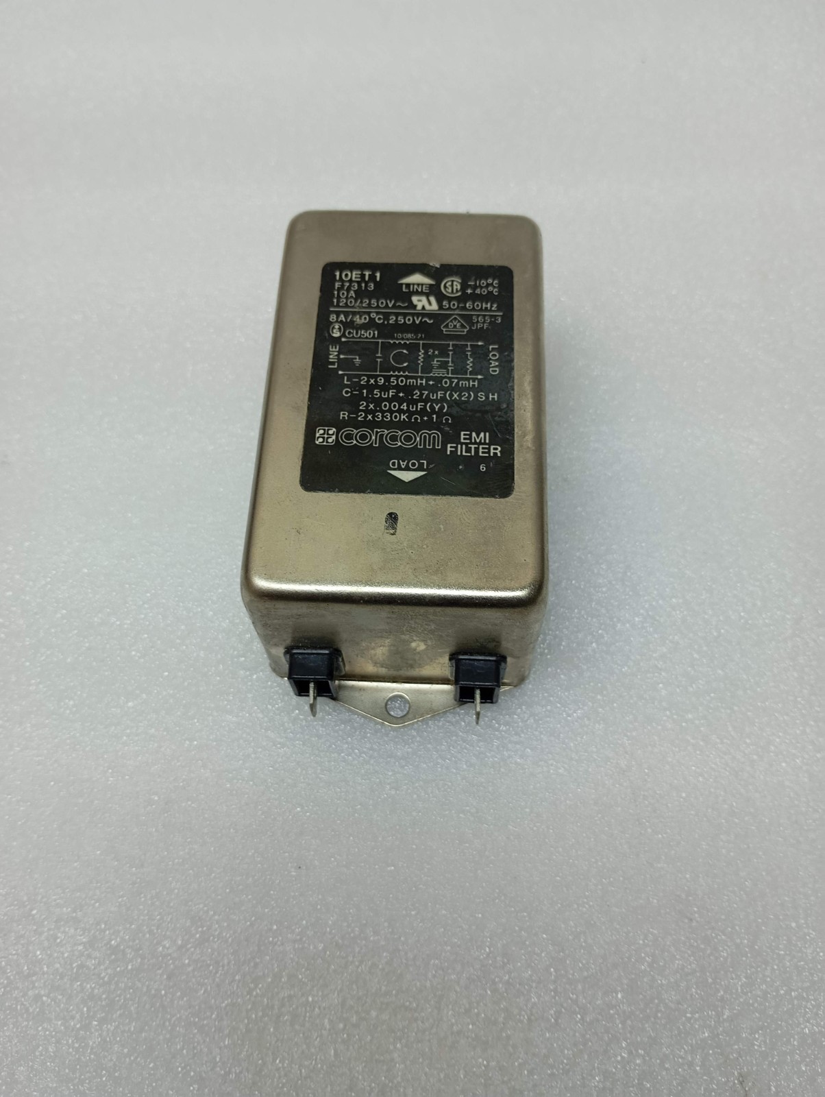 Tyco Electronics Corcom EMI Filter TYP: 10ET1