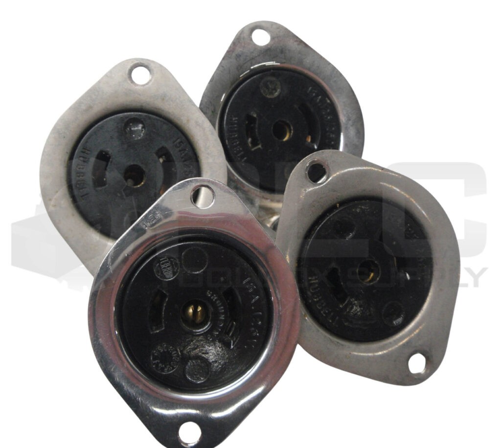 LOT OF 4 HUBBELL HBL7487 MIDGET FLANGED LOCKING RECPTICLE