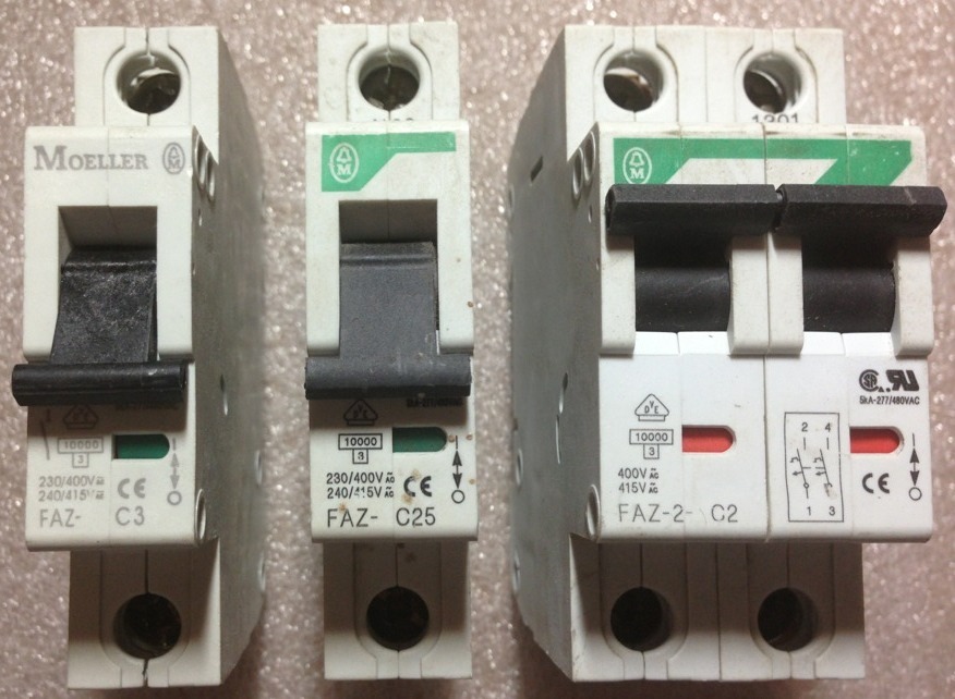 EATON MOELLER FAZ-C3 @ FAZ-C25 & FAZ-2-C2 Lot Of 3 #1547A28