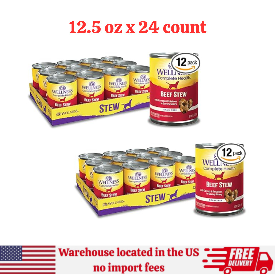 Wellness® Stews All Life Stage Wet Dog Food – Natural, Beef, 12.5 oz – 24 count