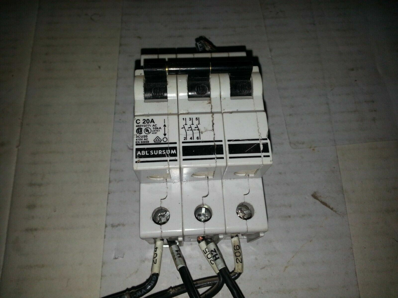ABL Sursum 3CU20 Circuit Breaker 20A 3-Pole 480Y/277VAC 10kA C-Curve Industrial