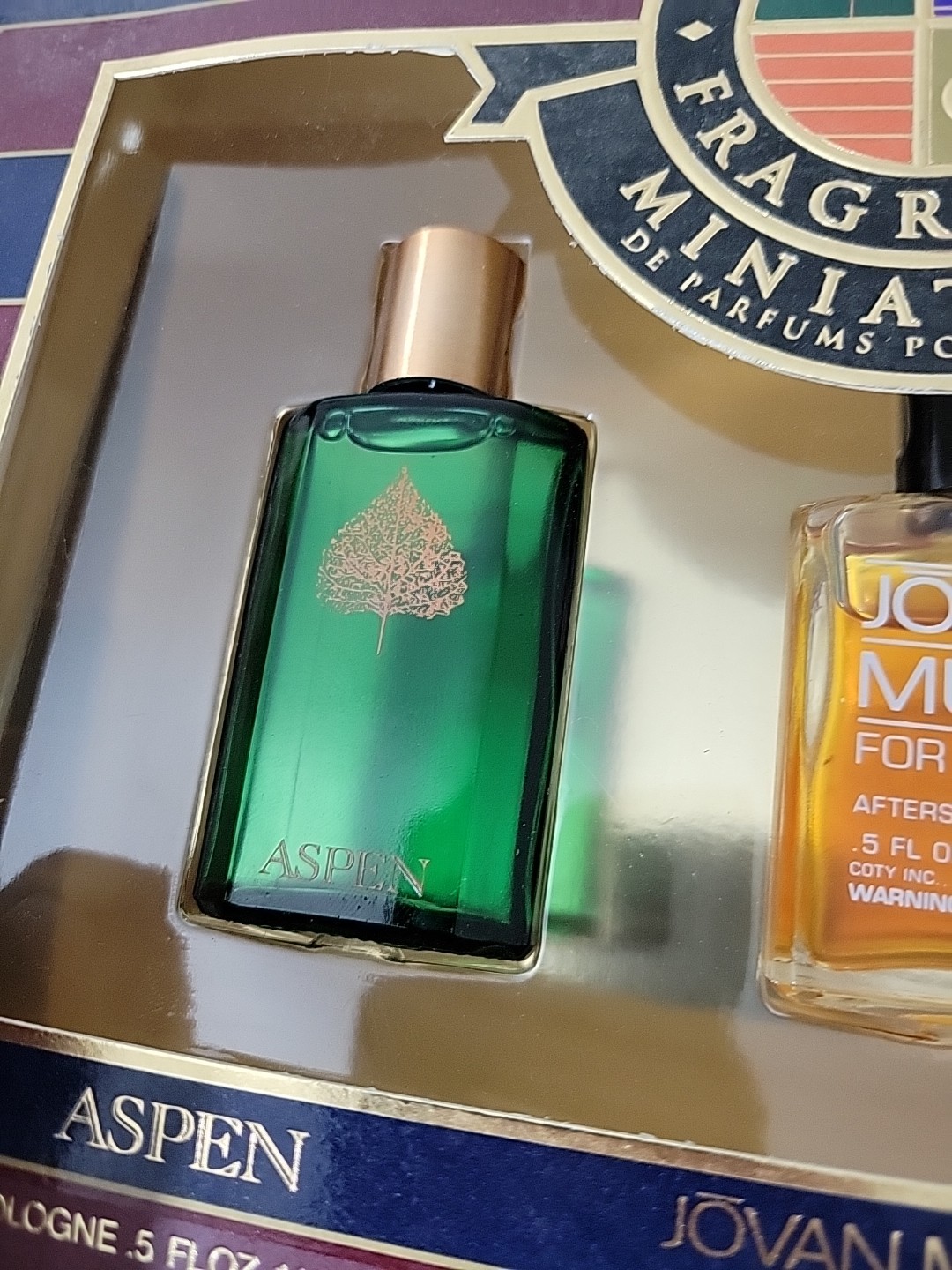 Set Men’s Fragrance Minatures, Aspen, Jovan Musk, Gravity, 3 PCS