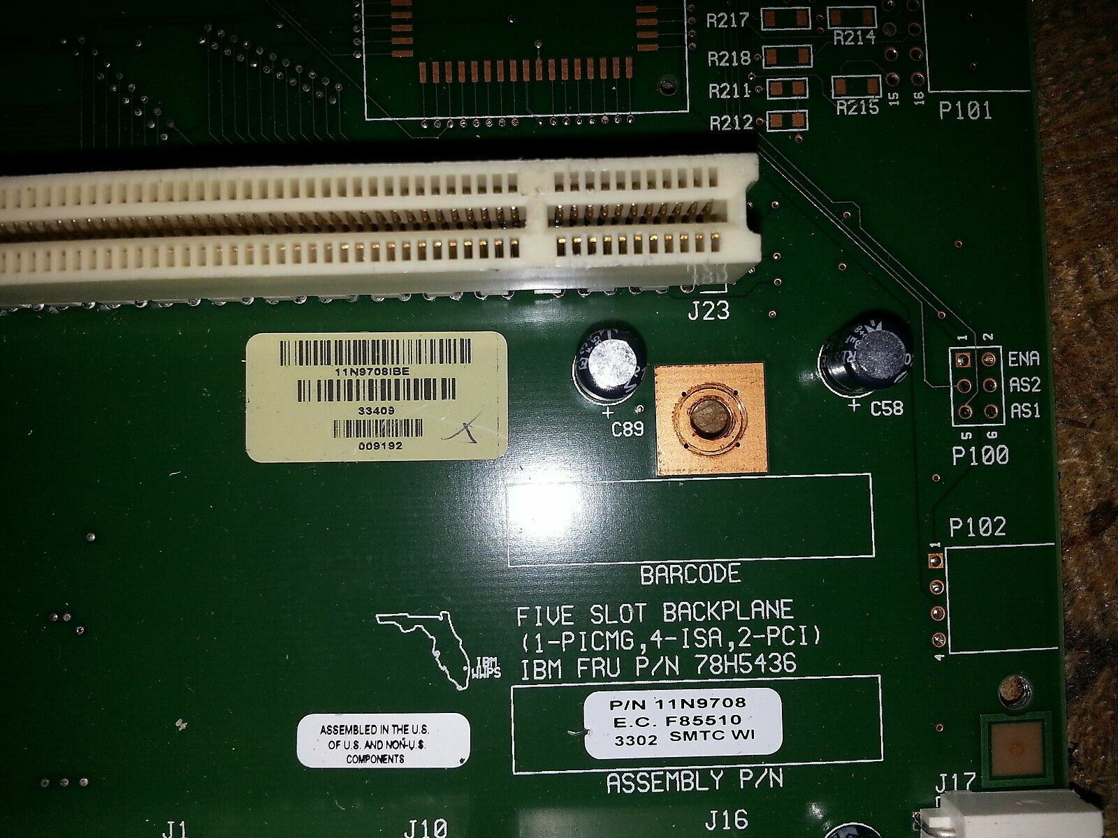 IBM 78H5436 10L6314 7 Slot Backplane PCB Industrial Server RS/6000 Component OEM