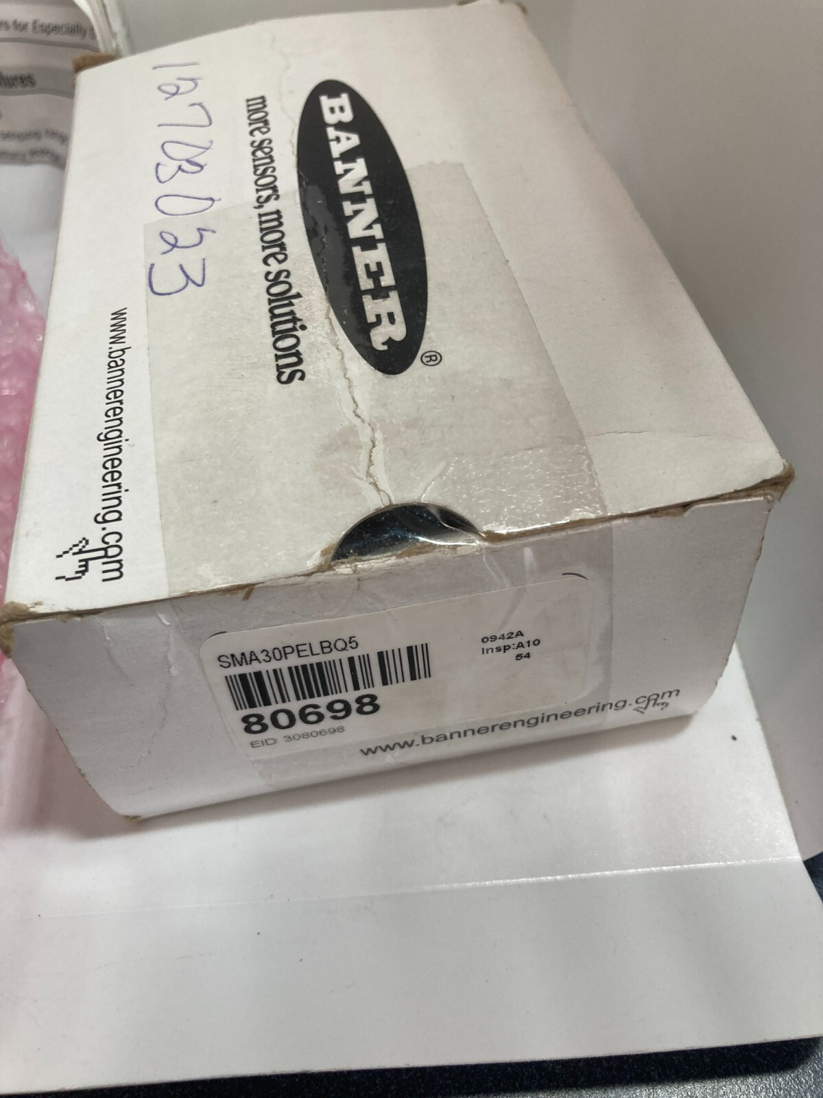 BANNER SMA30PELBQ5 BARREL SENSOR AC/DC EMITTER 12-240VAC 20MA 12-30VDC NIB