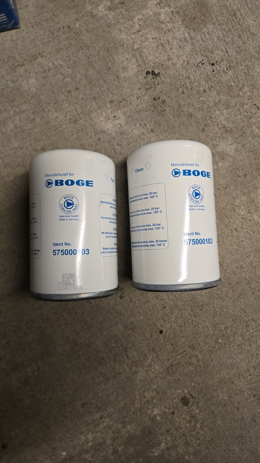 Bundle of2 BOGE air compressor Oil separator Filter Kit575000103 575092702(BX29)