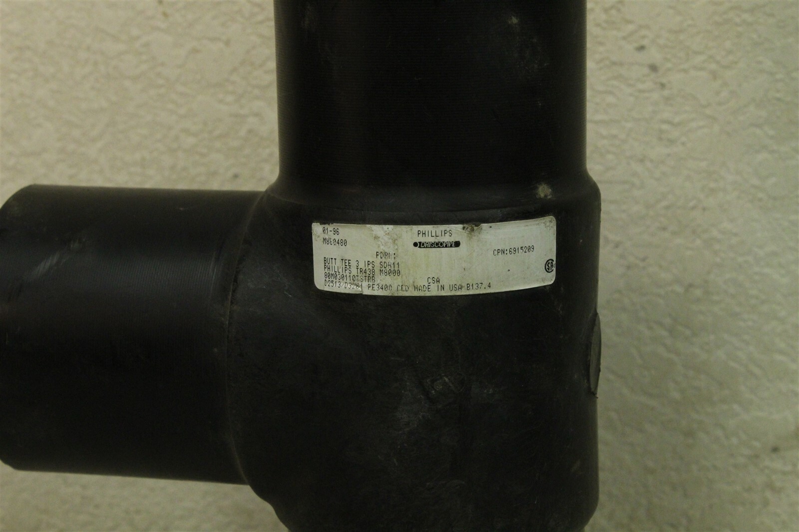 Phillips Driscopipe Butt Tee 3IPS SDR11 TR438 M8000 *FREE SHIPPING*