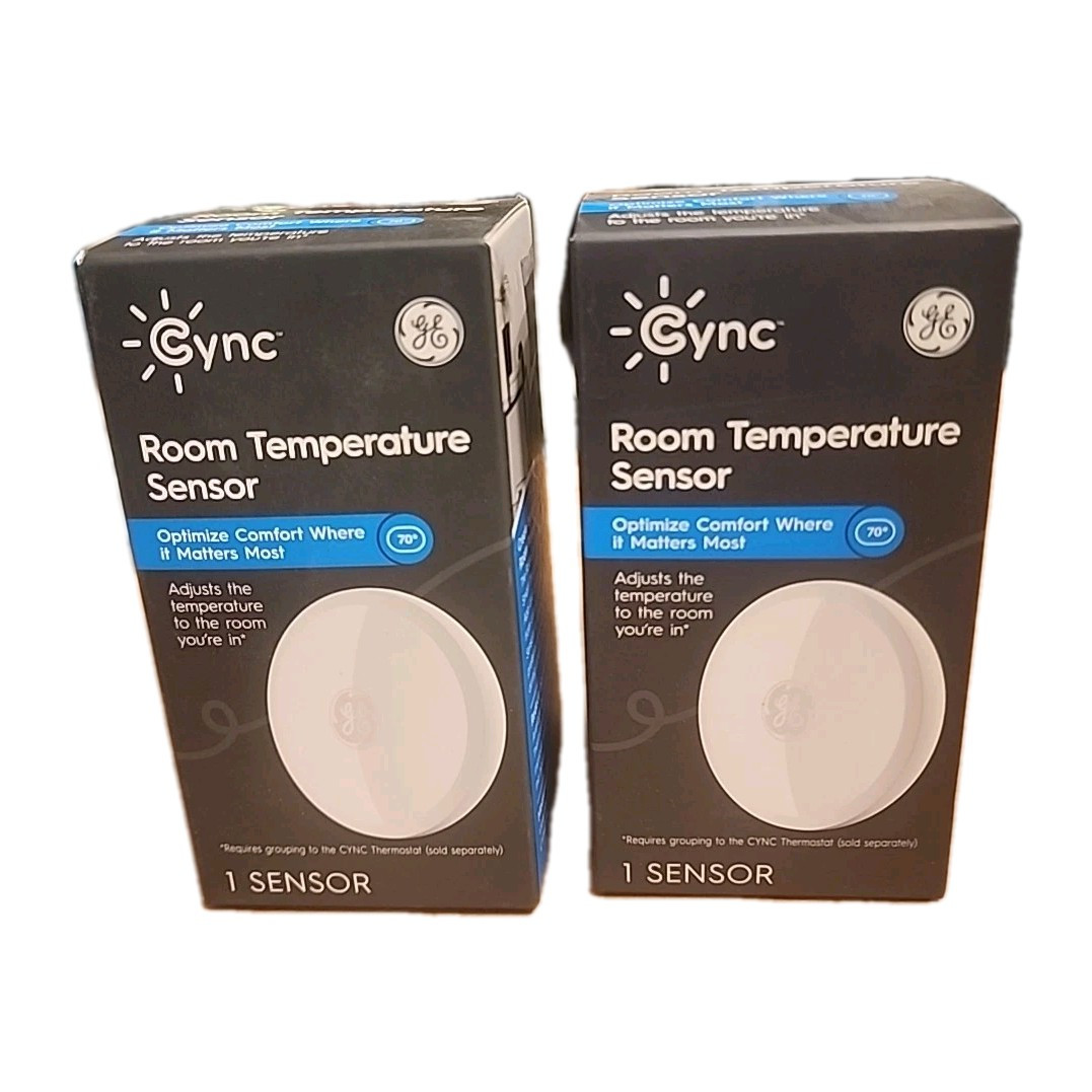 2-Pack GE Cync Smart Room Temperature Sensor Wireless Thermostat Remote Monitor