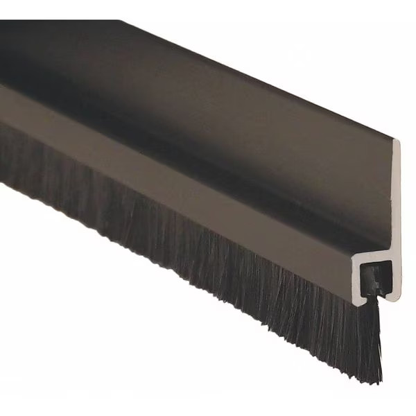 Pemko Door Weatherstrip 8 ft Aluminum Dark Bronze Brush Insert Double Door Seal