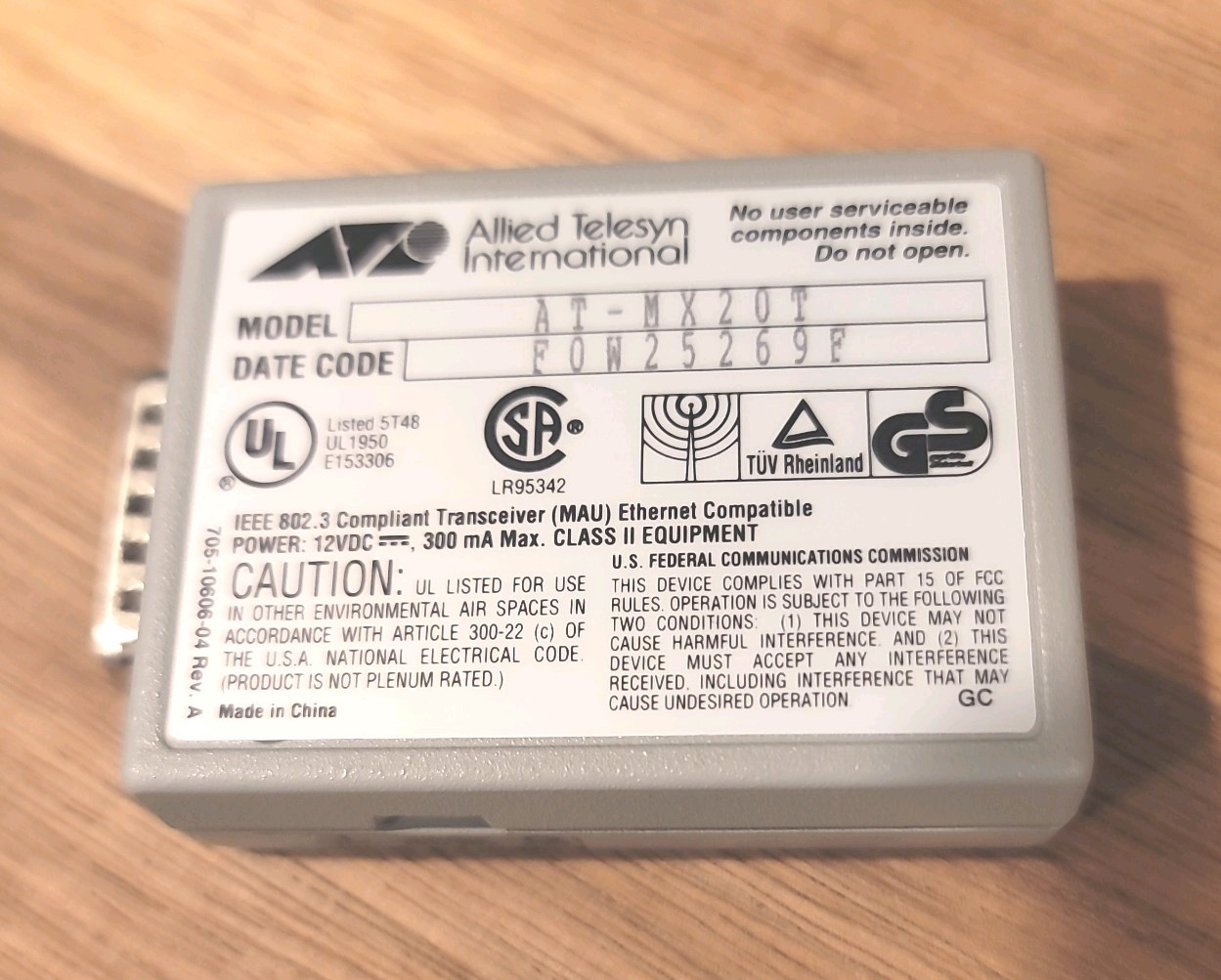 Allied Telesis AT-MX20T CentreCOM Twisted Pair Transceiver
